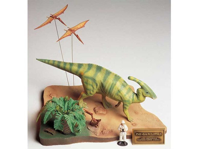 タミヤ、長いトサカの草食恐竜「パラサウロロフス」1/35スケール