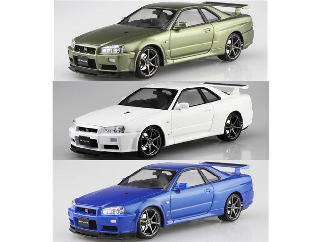 プラモ　GTR 値下げ終了❗️ AOSHIMA「スカイライン GT-R」塗装済み1/24模型、ベイサイド