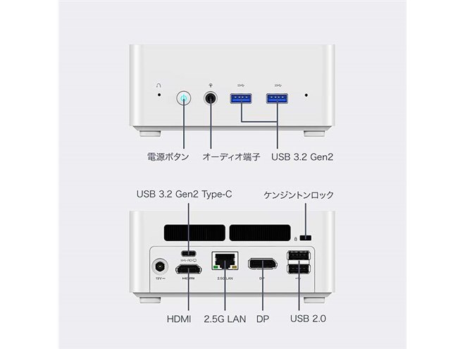 MINISFORUM ミニPC 本体と電源ケーブル 製品アクセサリー