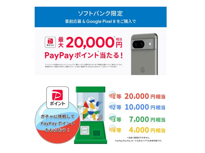 ソフトバンク、最大20,000円相当還元の「Google Pixel 8」購入キャンペーン - 価格.com