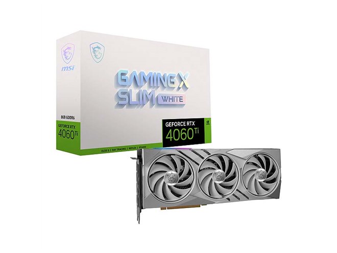 MSI、ホワイトで統一した「GeForce RTX 4060 Ti」搭載ビデオカード