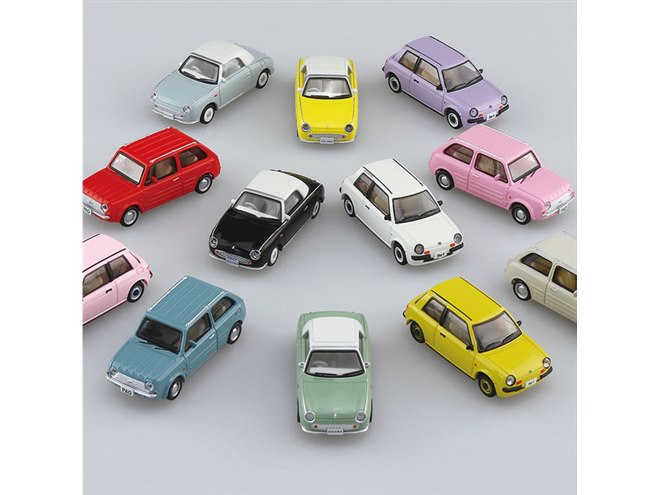 1/64 日産トリコカラーセット 80～90年代のレトロな日産車3種が1/64ミニカーコレクションに