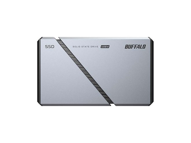 バッファロー、USB4対応で最大約3800MB/sのポータブルSSD「SSD-PEU4A