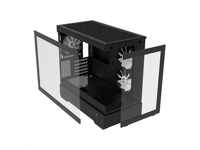 PCケース 2つ強化ガラス ホワイト1つ、ブラック1つ ZALMAN、2面に強化ガラスパネルを採用したミニタワー型PCケース