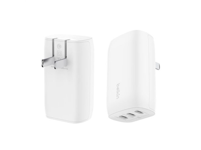 ベルキン、最大67Wの給電に対応した「Belkin 67W 3ポートUSB-C充電器