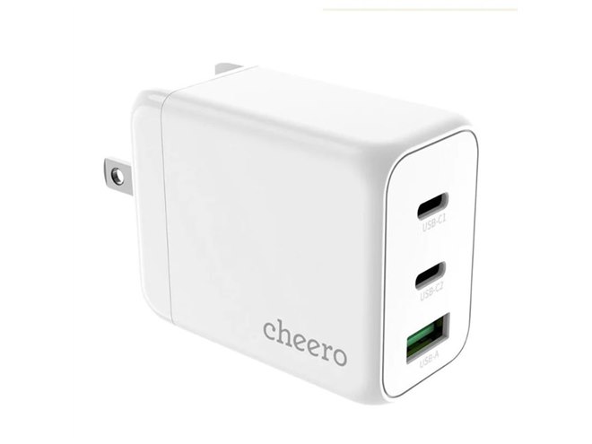 cheero、3ポートの小型充電器「cheero 65W GaN 3 ports USB PD Charger