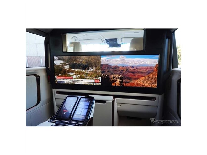 世界最大！ パナソニック「48インチ後席ディスプレイ」がレクサス『LM