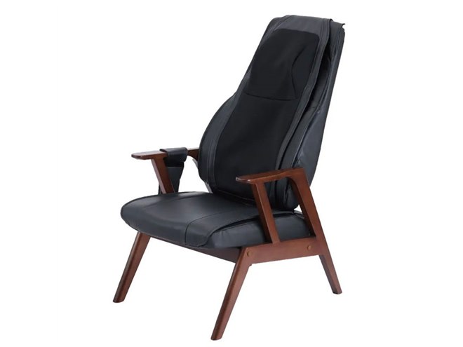 アテックス、「リクライニングマッサージチェア」に黒い合成皮革を採用