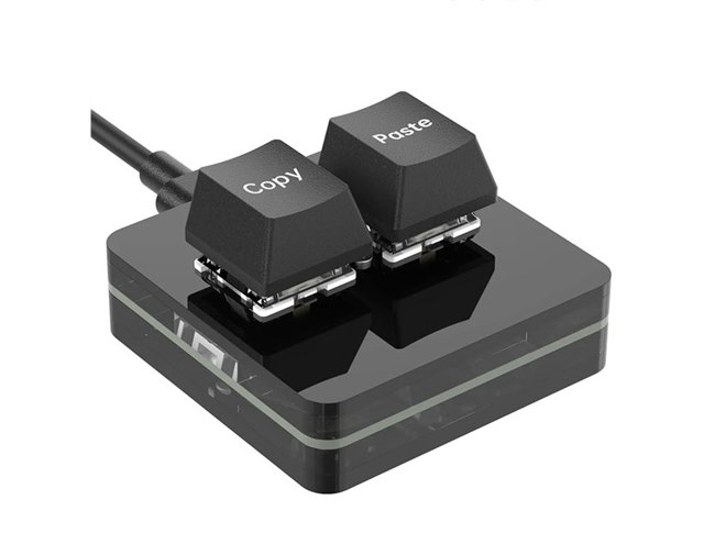 コピー」「ペースト」を操作できる2ボタン式のミニ物理キーボード