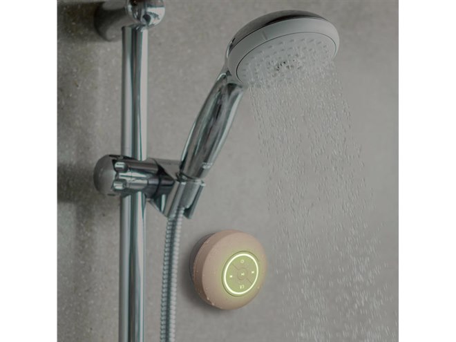 吸盤付きで壁にくっつく、IPX4防水のBluetoothスピーカー「MS-010