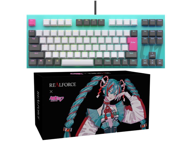 東プレ、数量限定「REALFORCE×初音ミク GX1 キーボード」予約開始 