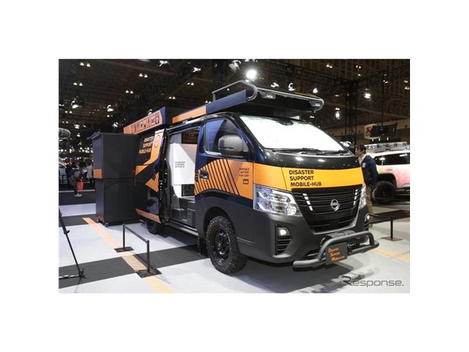日産『キャラバン』災害支援車の提案、リーフの二次利用バッテリーで