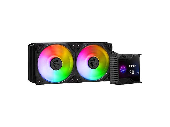 【新品】MSI MAG CORELIQUID D240 RGB 簡易水冷 MSI、2.4型液晶を搭載した簡易水冷CPUクーラー「MPG CORELIQUID