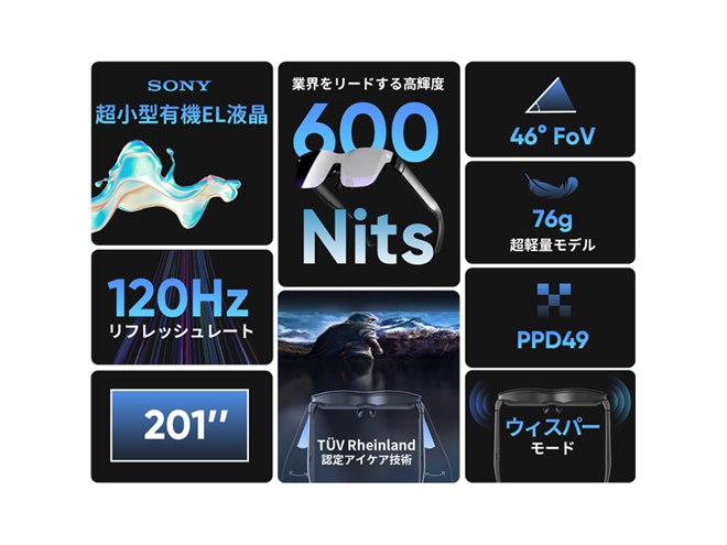TCL、重量76gに軽量化した201型相当表示のスマートグラス「RayNeo Air
