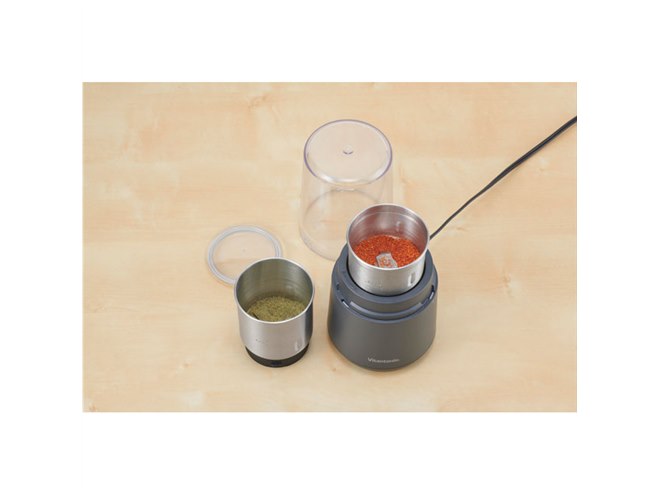 ルミルミ出品 ビタントニオ、ステンレスカップが2個付属する「ドライフードミル VML