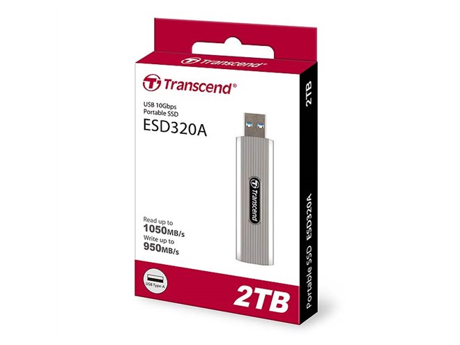 トランセンド、最大1050MB/sのスティック型ポータブルSSD