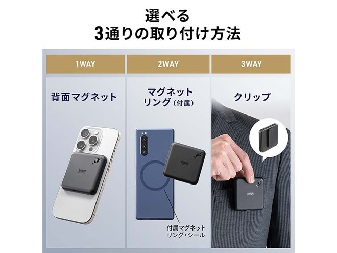 サンワ、スマホに装着して通話を録音できるボイスレコーダー「400