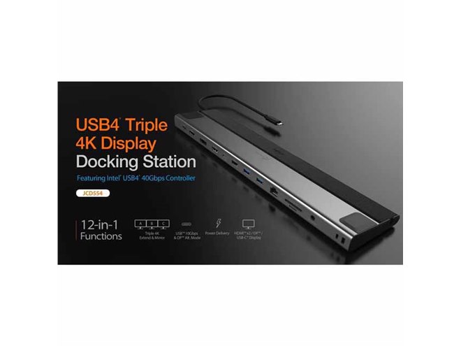 j5create、ノートPCの下に敷いて使用できる「12in1 USB4 j5create、ノートPCの下に敷いて使用できる「12in1 USB4