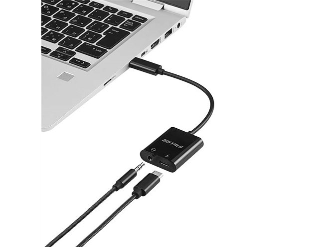 BUFFALO CD音楽スマホ変換アダプター バッファロー、充電しながらイヤホンが使えるオーディオ変換