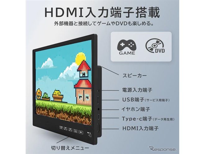 11.6インチ高画質IPSパネル搭載、新型Android TVリアモニター