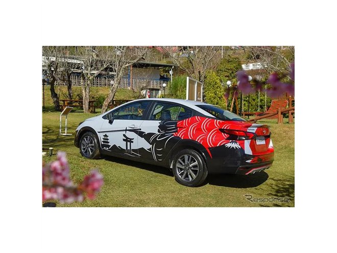 日産『ヴァーサ』に富士山や侍を描く、ブラジルで日本文化を称える