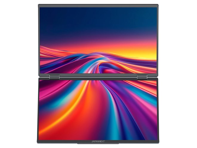 JAPANNEXT、2画面を採用した15.6型デュアルモバイルモニター「JN