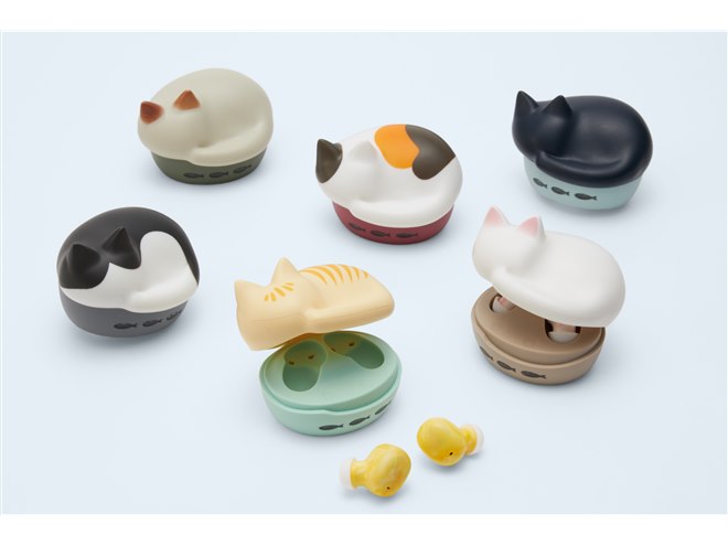 猫」モチーフの完全ワイヤレスイヤホンに「ハチワレ」「チャトラ