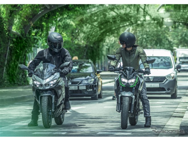 原付2種クラスで400cc相当のパワー！ カワサキ初の電動バイク『Ninja e