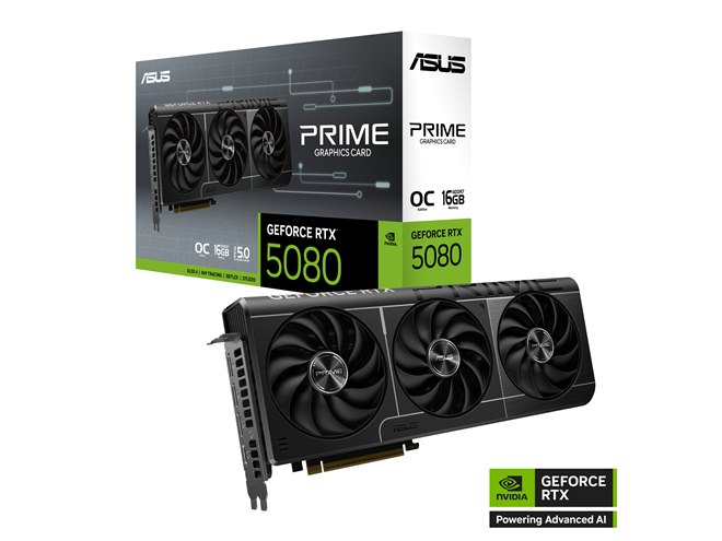244,800円、ASUSから2.5スロット設計の「GeForce RTX 5080」を 244,800円、ASUSから2.5スロット設計の「GeForce RTX 5080」を