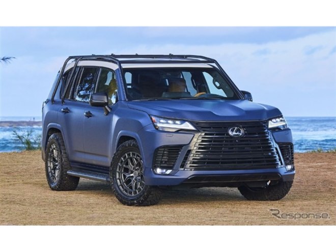 レクサス『LX』、サーフィン仕様を提案…マットブルーにホワイトルーフ
