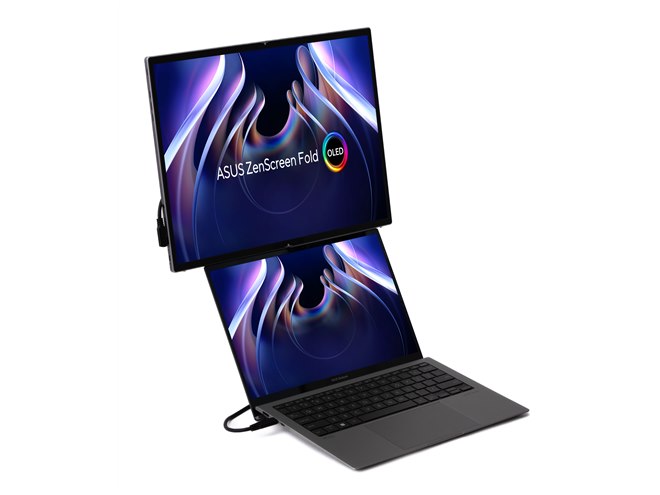 フルHD モバイルモニター 有機EL 341,820円、折りたたみ式の有機ELパネルを採用した17.3型