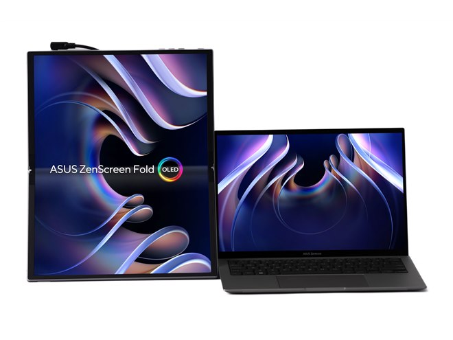 フルHD モバイルモニター 有機EL 341,820円、折りたたみ式の有機ELパネルを採用した17.3型