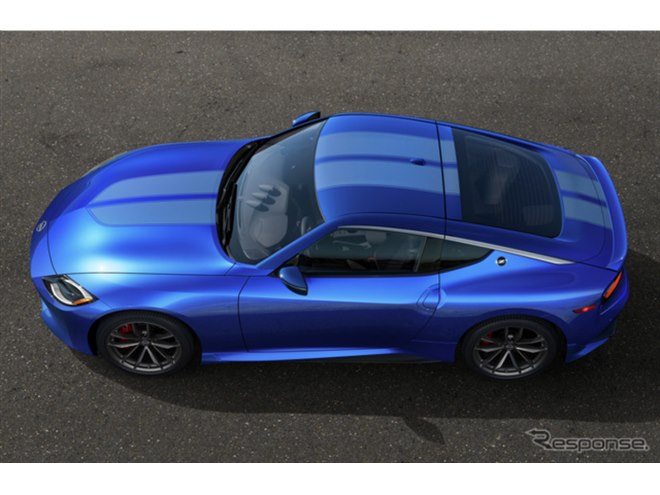 スポーツカー シルバー/ブルー クーペ 日産『フェアレディZ』にGT-Rの「ベイサイドブルー」登場、米2025年