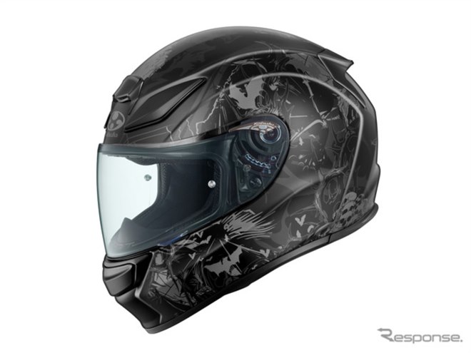 スタープルオーバーヘルメットジャケット モチーフは“コウモリ”、オージーケーカブトのフルフェイス
