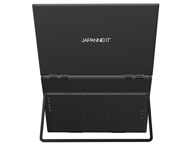 JAPANNEXT、23.8型IPSパネル2枚搭載の大型デュアルモバイル