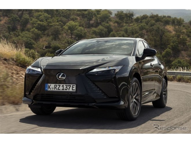 レクサス『RZ』に新バッテリー搭載で改良、充電時間短縮と「航続95km