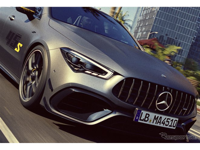 ベンツ CLA45S AMG エンブレム C118 マットブラック　艶消し黒 世界最強の2.0ターボ搭載車に幕、メルセデスAMG『CLA 45 S』最終