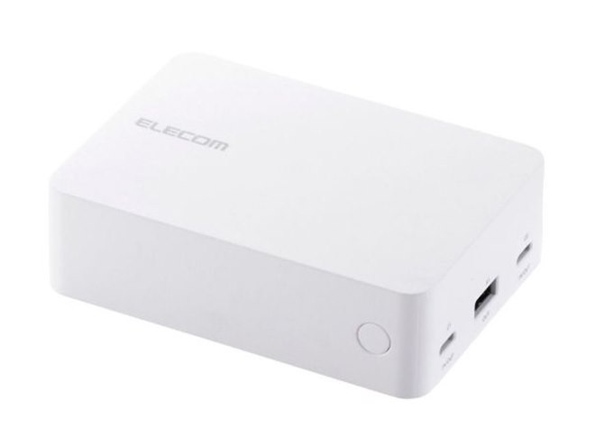 エレコム、PCの充電が可能な67W出力の20400mAhモバイルバッテリー「DE