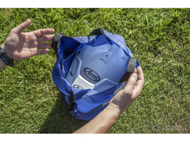 エコバッグにも使えるヘルメットバッグ！ アライ「ポケッタブル