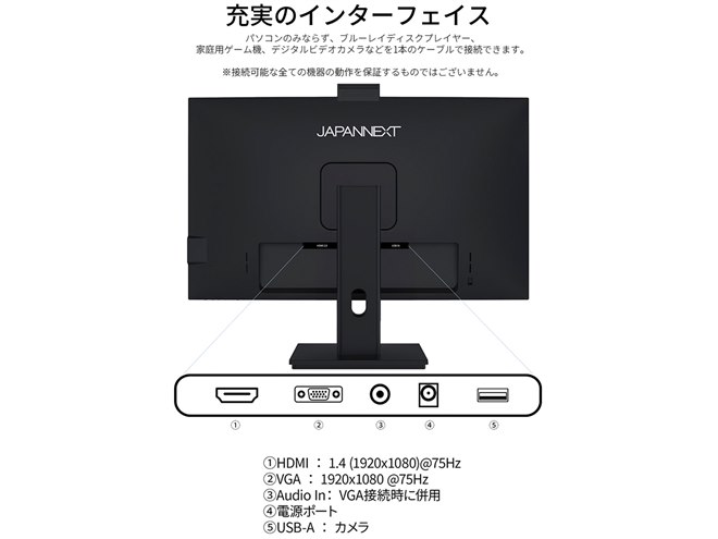 Webカメラ機能付き 23．6型ワイドタッチパネル液晶ディスプレイ