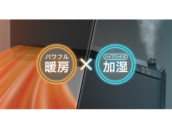 スリーアップ、加湿機能付きのセラミックヒーター「ヒートワイド