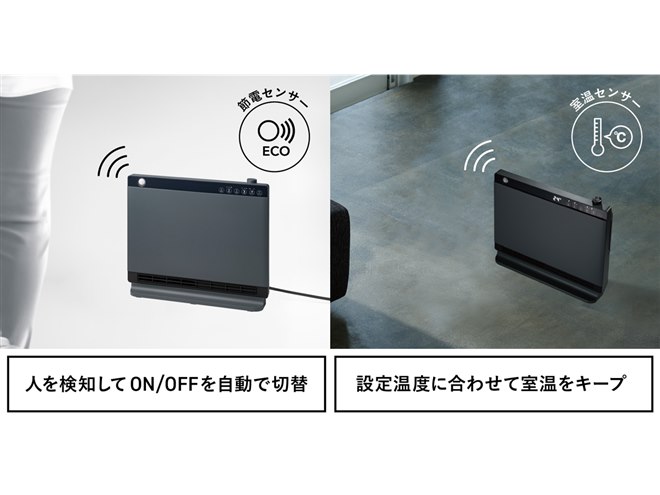 スリーアップ、加湿機能付きのセラミックヒーター「ヒートワイド