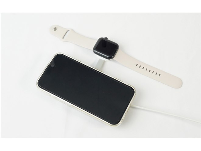 ワイヤレス充電器（iPhone +Apple Watch対応） サンコー、ケーブル1本でiPhoneとApple Watchを同時充電できる
