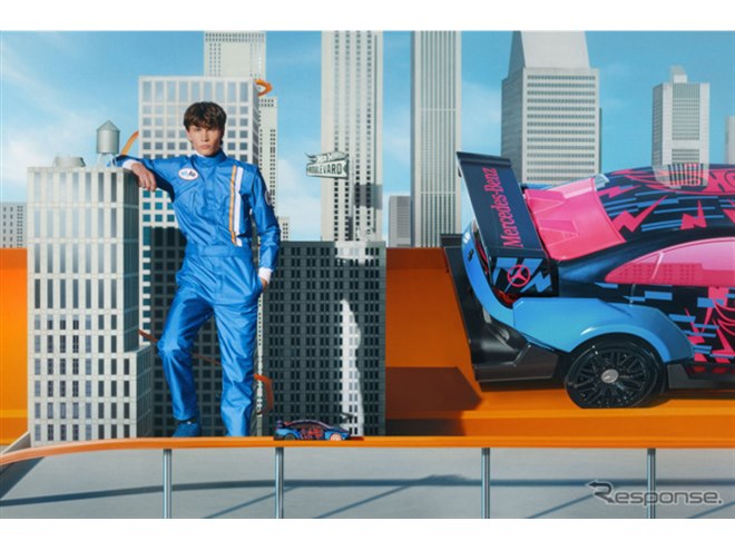 メルセデスベンツ『CLA』新型、実物大「Hot Wheels」に…アート作品を