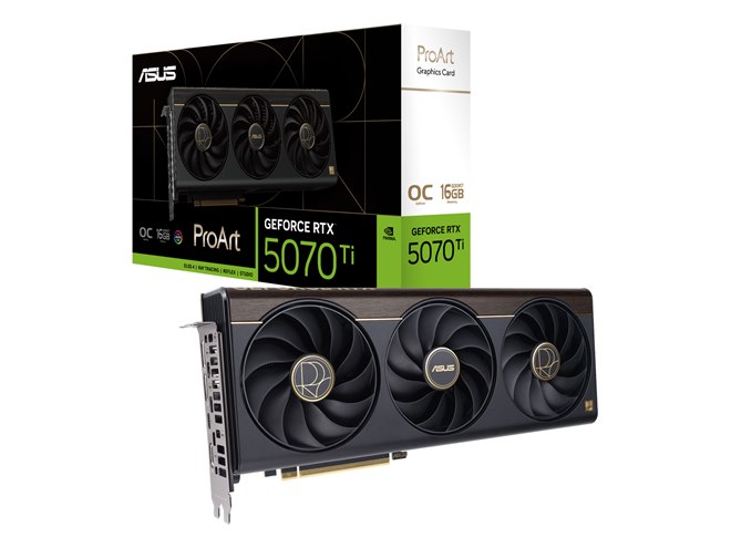 ASUS、「GeForce RTX 5080/5070 Ti」を搭載したウッド調デザインの