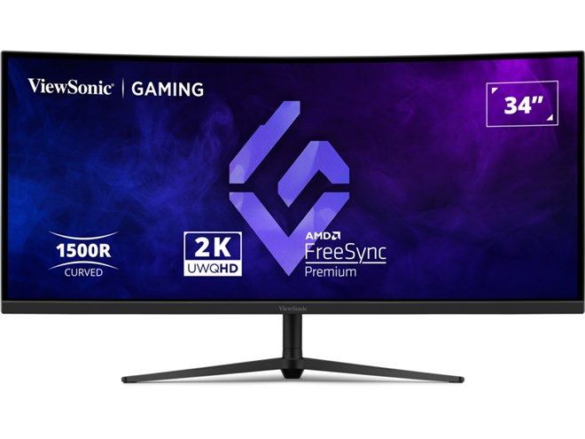 ViewSonic、180Hz対応の34型ウルトラワイドゲーミングモニター