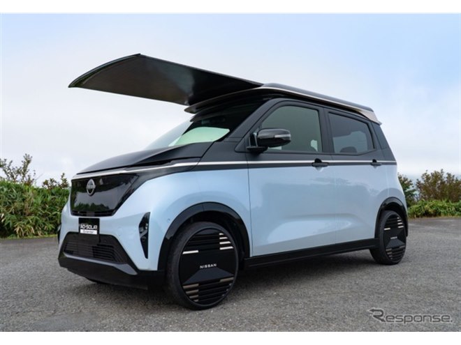 日産『サクラ』に伸縮式ソーラールーフ、年間3000km走行分を発電可能