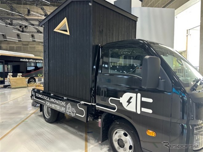 BYDの日本向け新型EVトラック、荷台に移動式サウナ搭載…ジャパン