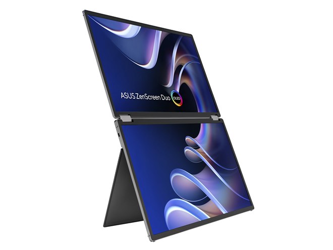 ASUS、2枚の14型有機ELパネルを搭載したポータブルモニター「ZenScreen