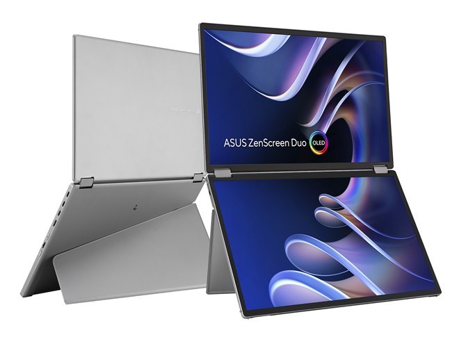 ASUS、2枚の14型有機ELパネルを搭載したポータブルモニター「ZenScreen